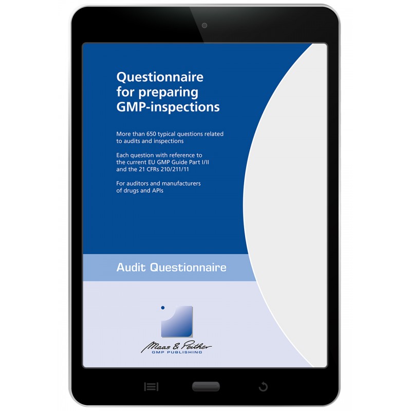 Questionnaire for preparing GMP-inspections e-book